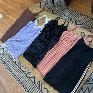 Bundle of size small mini dress brandy Melville H&M plaid velvet denim